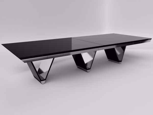 Prato Black Glass Conference Table 