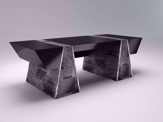 Toulon Modern Executive Desk in distressed black